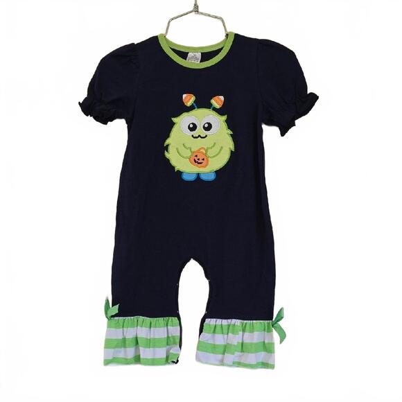 Other - Adorable Embroidered Halloween Candy Corn Monster Baby Romper 12/18 months